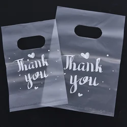 100Pcs Mini Thank You Bag Gift Plastic Shopping Bag Tote Bag Gitf Bag Birthday Wedding Party Favors Candy Cookie Wrappers 