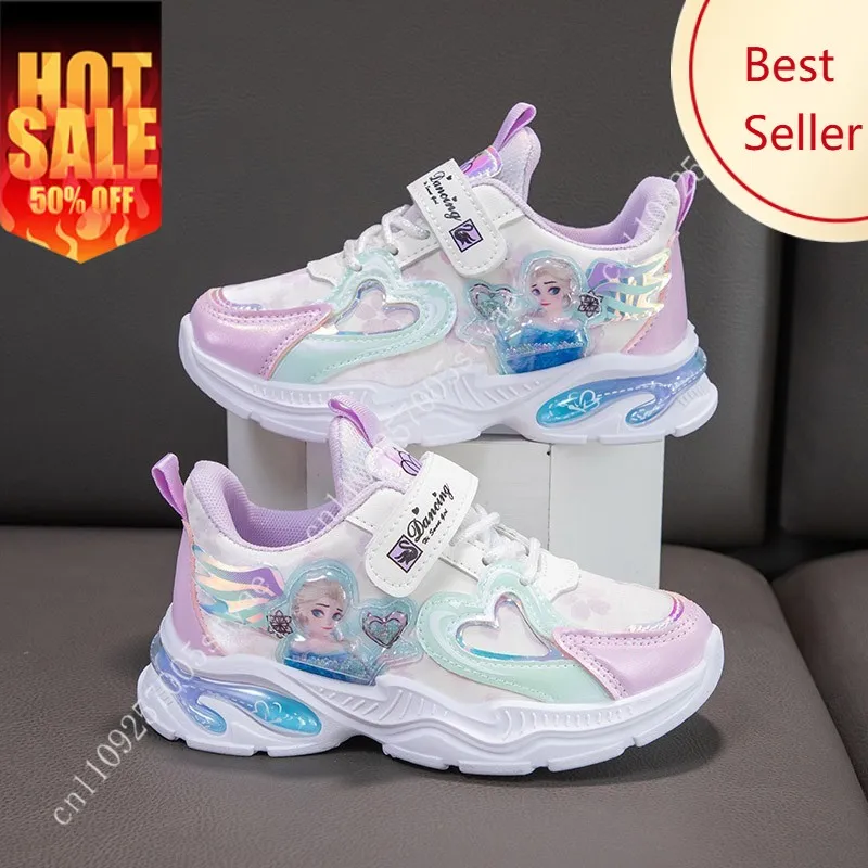 

Frozen Elsa Shoes Disney Cartoon Sneakers Casual Sport Shoe Anti Slip Soft Party Holiday Decorations Gift Footwear
