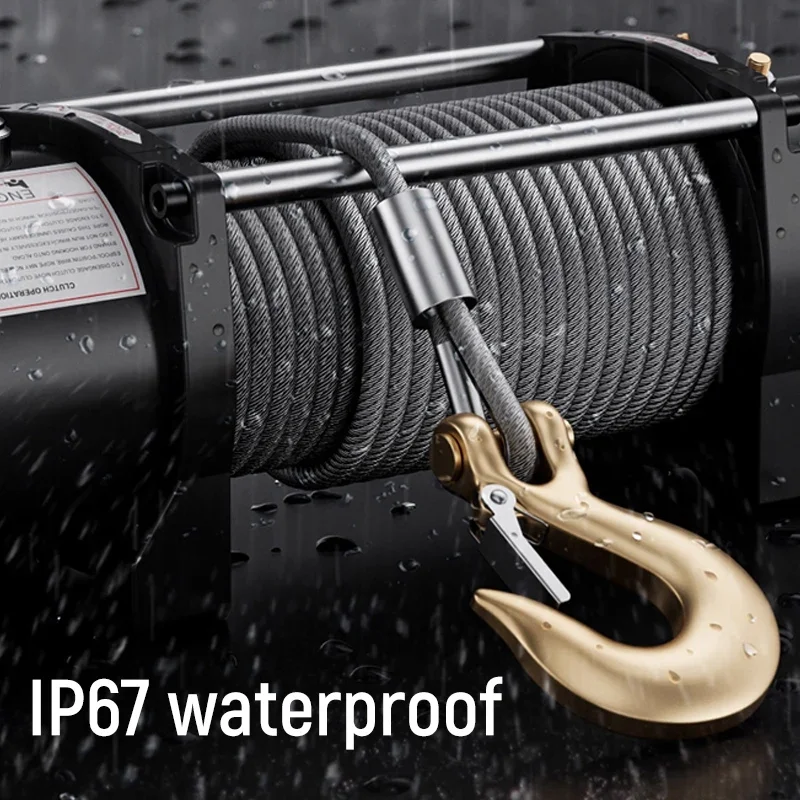 12V 24V Portable Electric Winch Steel Cable Winch 3000lb Power Winch ATV Trailer Winch for off-road Vehicle Recovery Boat