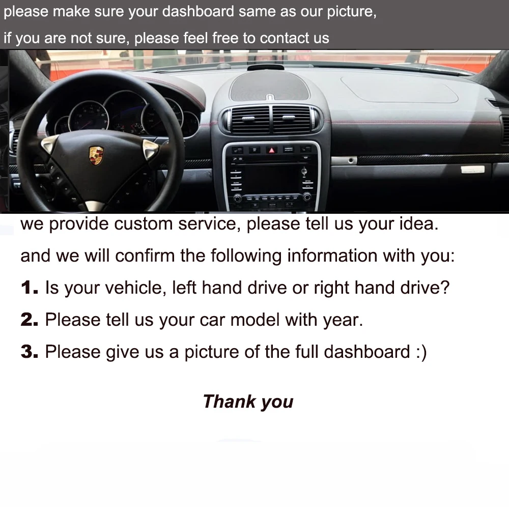 

Изготовленная на заказ крышка приборной панели автомобиля из алькантары для Porsche Cayenne 2006 2007 2008, автомобильные аксессуары, наклейка на приборную панель