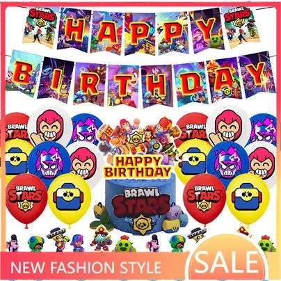 Cartoon Birthday Party Decorations Keychain Supplies Balloons Anime Figures Disposable Tableware Sets For Kids Gift Cup