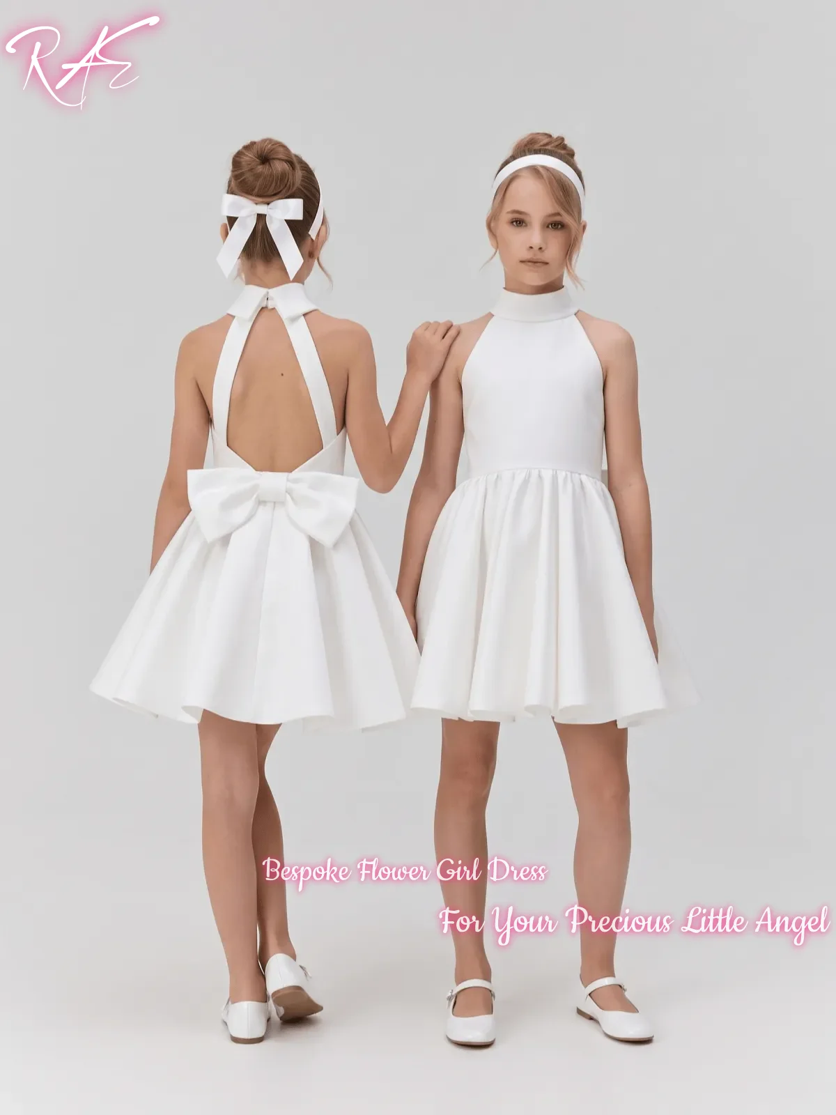 robe-blanche-a-bretelles-pour-demoiselle-d'honneur-ideale-pour-un-mariage-un-anniversaire-ou-un-concours-de-beaute-coupe-trapeze-robe-courte-en-satin-dos-ouvert-avec-un-grand-nœud-au-dos-personnalisable
