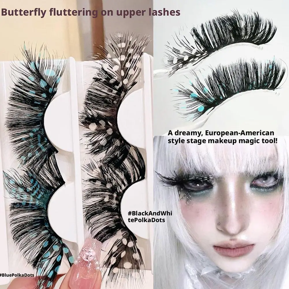 Polka Dot False Lashes European American Style Stage Makeup Anime Cosplay Eyelashes Dramatic Eye Look Accessories