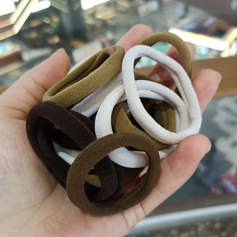 50/100 Stück Damen-Haaraccessoires 4,5 cm Mittelgroße Einfache Haargummis Basis-Edition Schonende Haarbänder Mädchen Elastische Haargummis – Detail 9