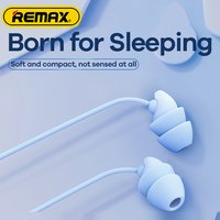 Remax Anti-noise Soft Earphones Wired Sleep Noise Reduction Cancelling In-Ear With Mic Volume Control to Kids Sleep Type C 3.5mm