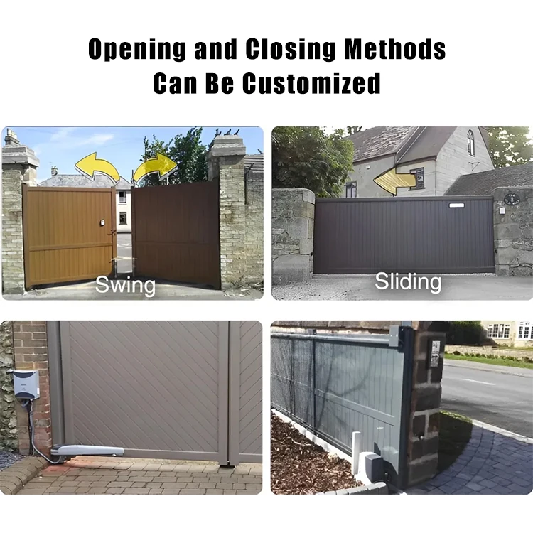 Customization Aluminum Driveway Gate House Gates Automatic Slide Aluminium Gate Garden Electric Sliding Gate