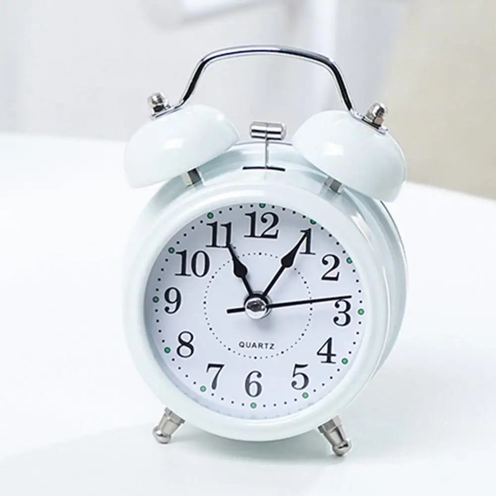 Alarm Clock Twin Bell Silent Movement Metal Heavy Sleepers Alarm Clock Luminous Alarm Clock