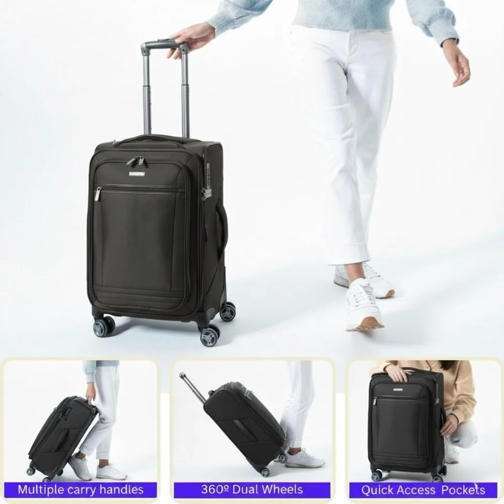 Eco-Friendly Recycled PET Medium Check-In Luggage, Sustainable Lightweight 100% rPET Material, Ideal for Travel