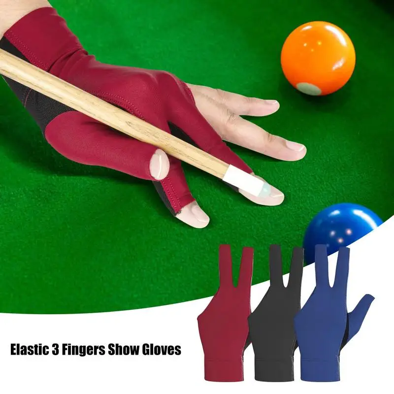 Billiard Pool Snooker Cue Sport Glove Fits on Left or Right Hand Breathable Adjustable Sports Gloves for Men Women Boys Girls