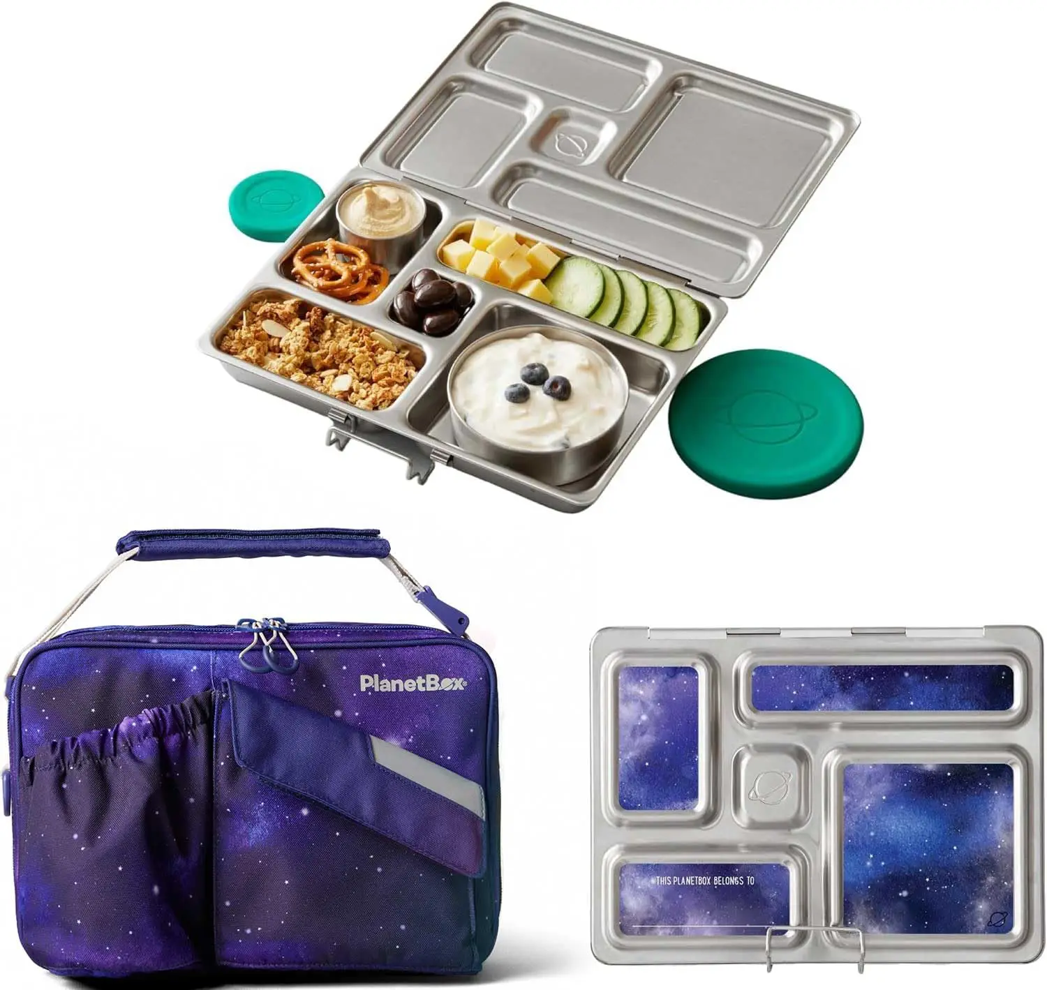 

Stainless Steel Bento Lunch Box Kit for Kids with 5 Compartments, Includes Insulated Bag and Leakproof Containers