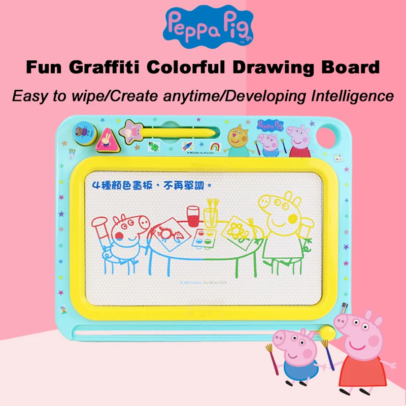 Peppa Pig Magnetic Drawing Board Colour Magnetism Pen Baby Puzzle Toy DIY Graffiti Simulated Kids Gift Early Childhood Education