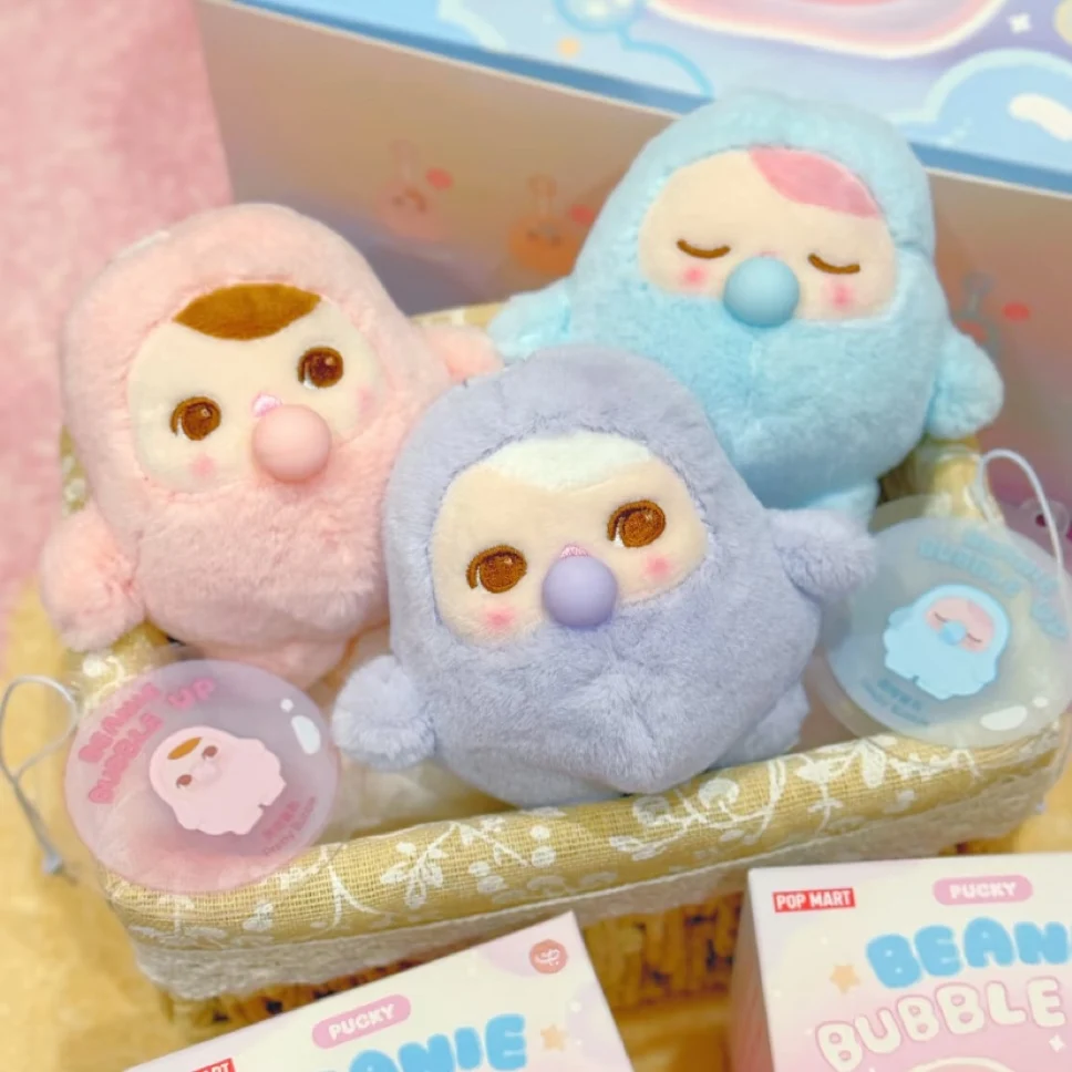 Original Popmart Pucky Beanie Bubble Up Series Blind Box Keychain Action Figure Mystery Box Keychain Decor Kid Toy Surprise Gift