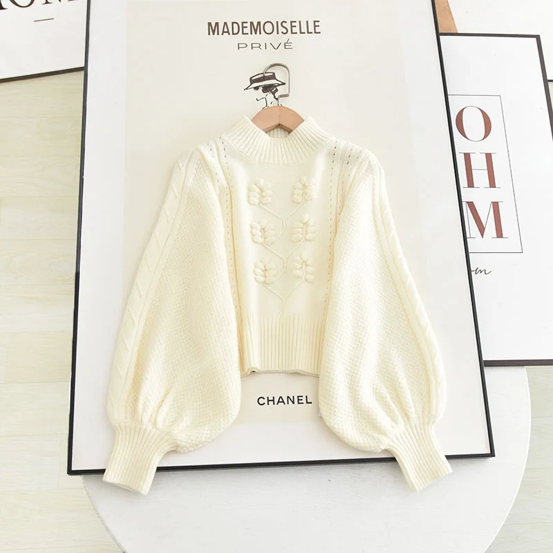 

Милый вязаный свитер, круглый Ne Lantern Sve 3D, вязаный крючком, зимняя мода 2023, удобный пуловер, трикотаж