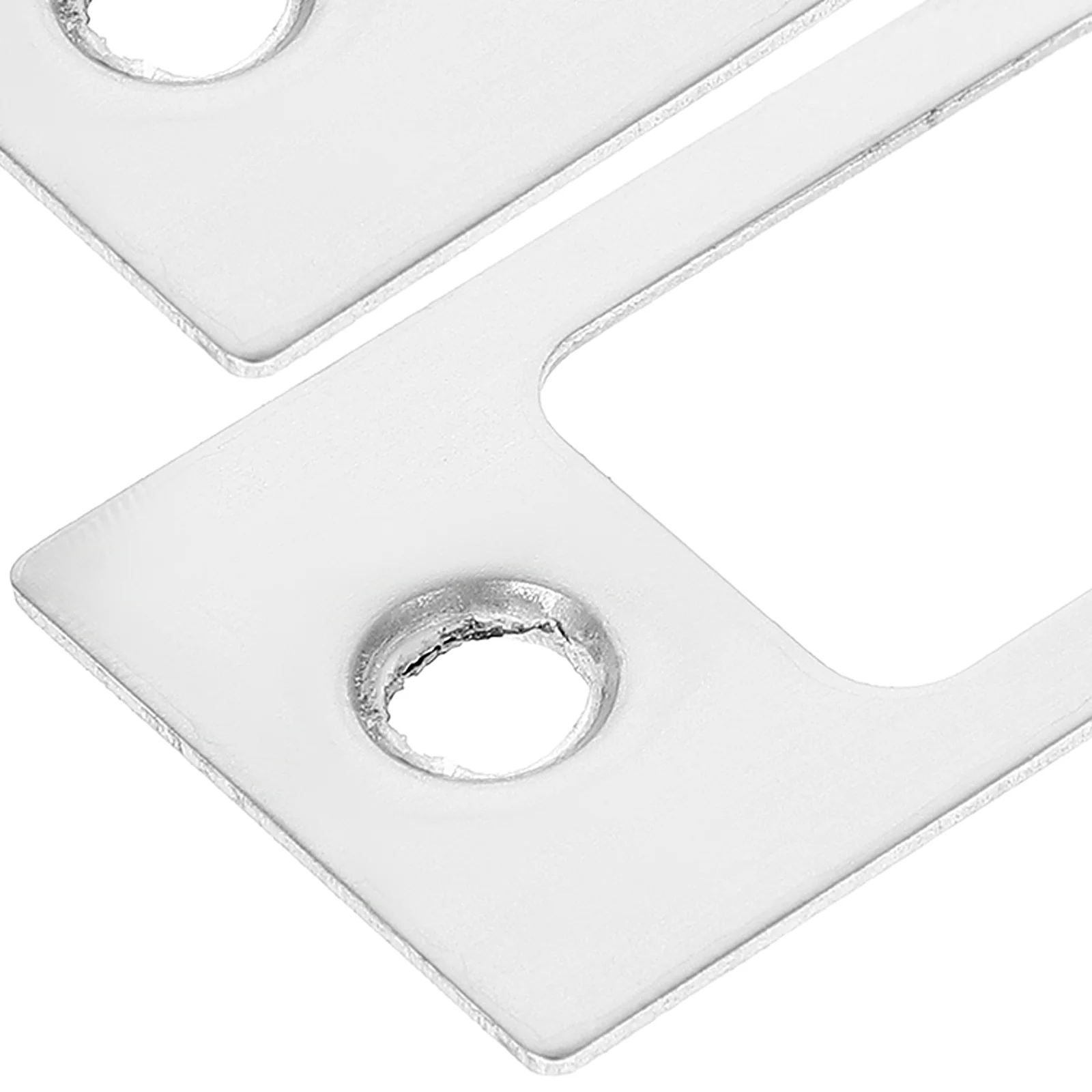 2 Pcs Hole Picture Hangers Deadbolt Cover Plate Silver Stainless Steel Front Door Reinforcement Kit