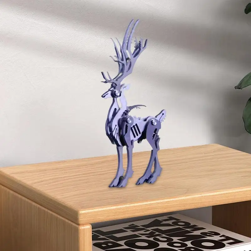 Elk Model Kit Assembly Animal Toy Figures Assembly Model Toys For Kids Action Figure Block Toys Building Block Figure Ornament