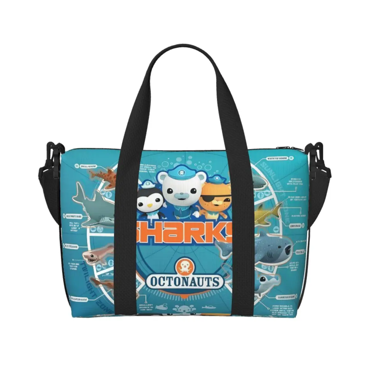 

Custom Octonauts Children TV Cartoon Kawaii Beach Tote Bag for Women Anime Big Compartment Gym Beach Travel Bags