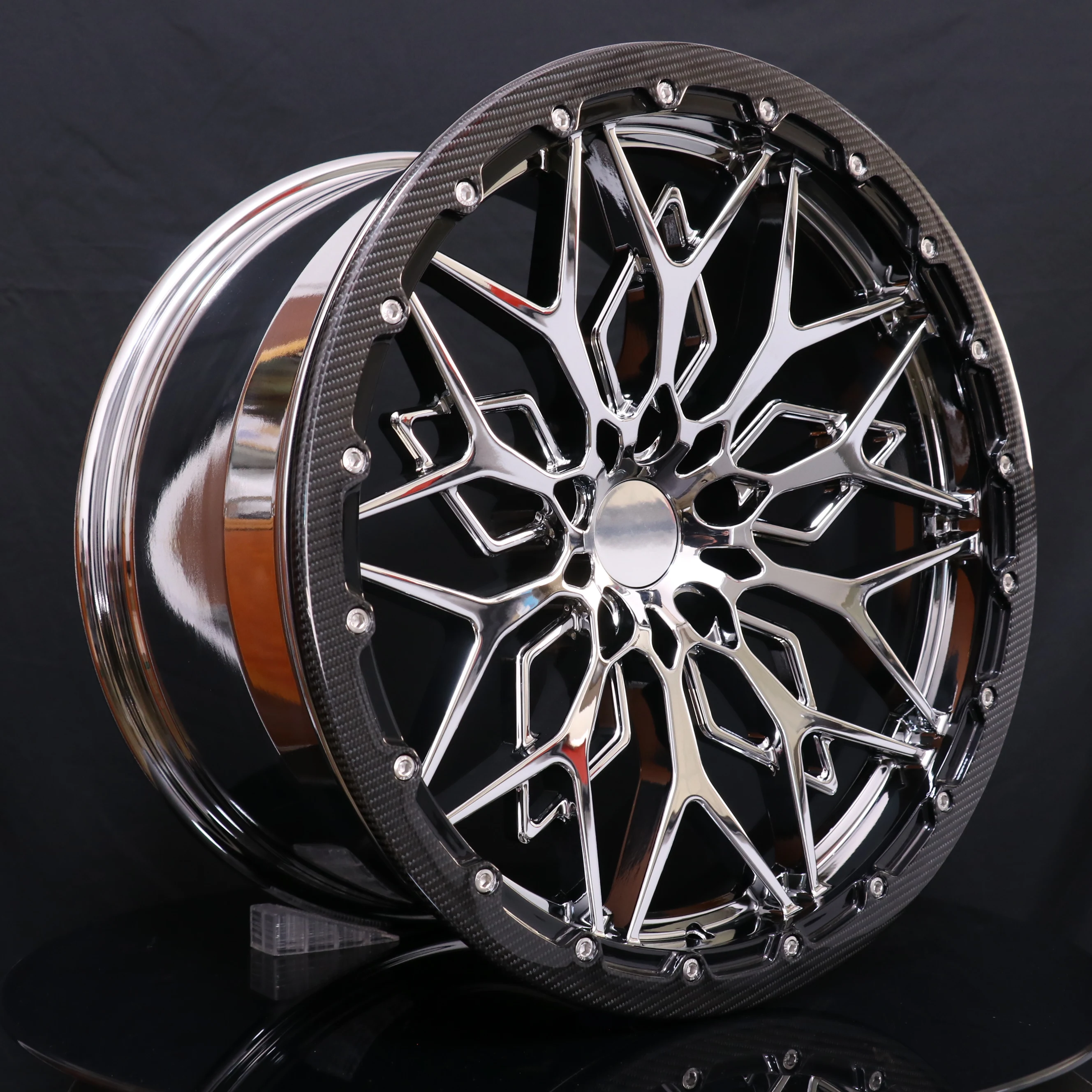 

Кованые диски из алюминиевого сплава 16-26 дюймов с хромированным покрытием и усиленным краем, устойчивые к коррозии, для индивидуальных проектов