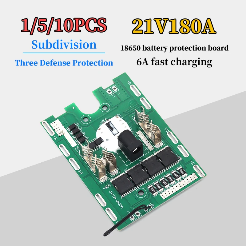 Power Tool Compatible 18650 Battery Protection Board 21V 6A Fast Charging 180A Design for Makita