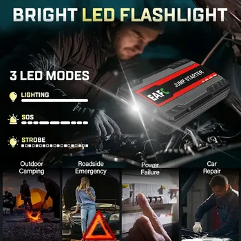 पावर बैंक 2000A/600A 12V कार बैटरी जंप स्टार्टर पोर्टेबल चार्जर पेट्रोल डीजल ऑटो स्टार्टिंग डिवाइस बूस्टर इमरजेंसी स्टार्टर 10 best sales बैटरी जम्पर - №7