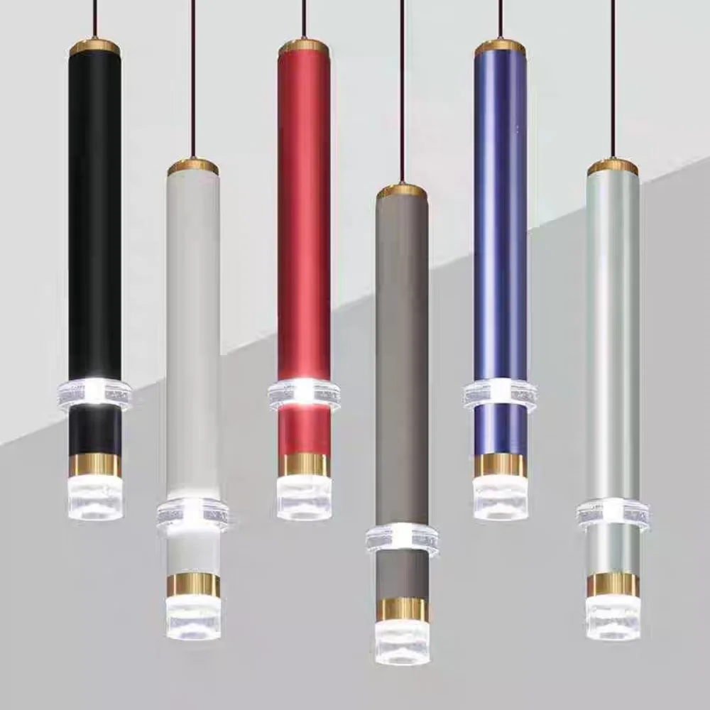 

Dimmable cylindrical chandelier, light luxury restaurant entrance, hallway, modern and simple single head bedroom bedside lamp