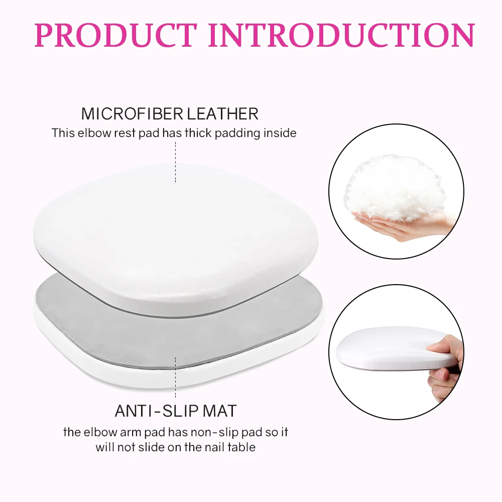 Nail Elbow Pillow Rest Non-Slip Hand Rest Pad Nail Arm Rest Pillow Armrest Cushion for Manicure Nail Elbow Rests Pad Nail Art