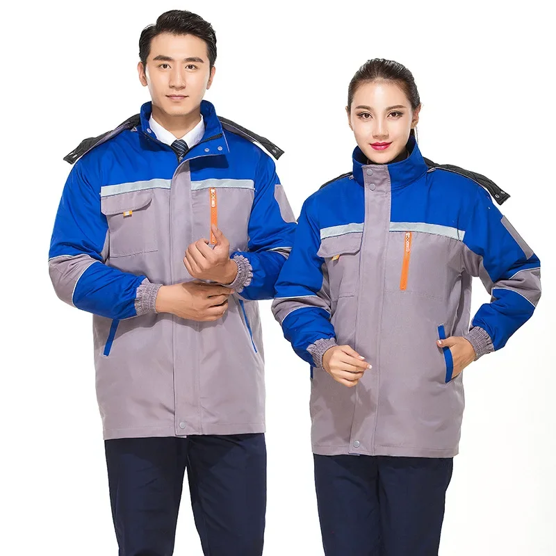 Winter workwear thick and cold resistant clothing polyester men's and women's inner liner detachable labor protection clothing