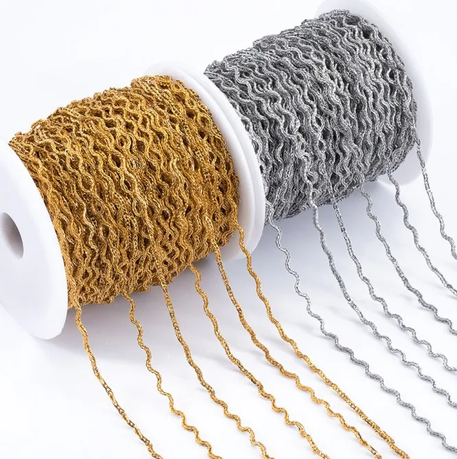 1Meter Stainless Steel 1.2mm Twist Wave Chain Heavy-Duty Punk Chain for DIY Necklace Bracelet Trend Jewelry Making Accessories