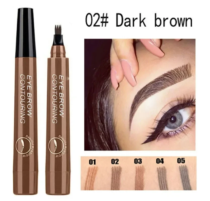 4 Point Microblading Eyebrow Pen Waterproof Liquid Eyebrow Pencil Long Lasting  Tattoo Pen 5 Colors eyebrow pen Cosmetics