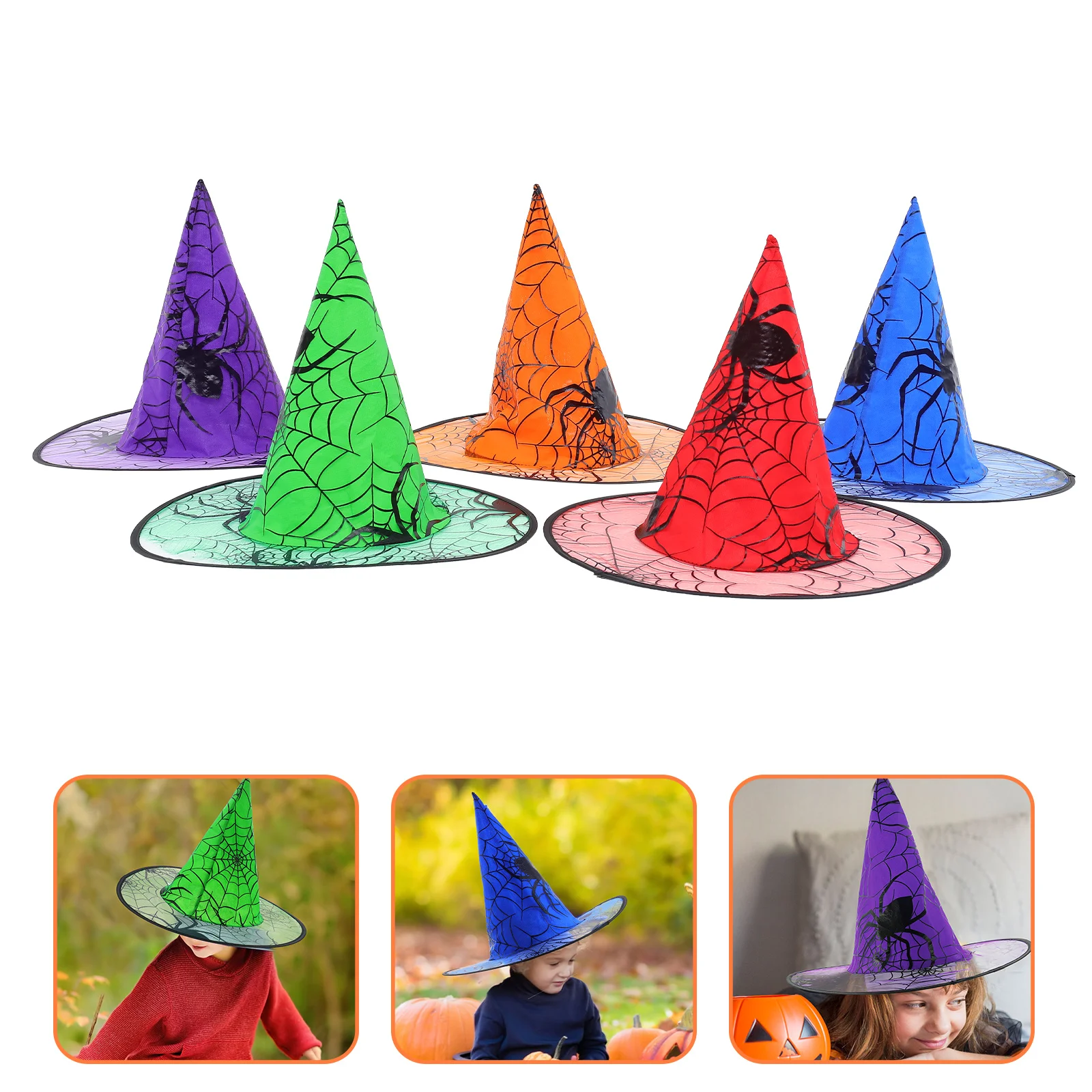 5 Pcs Halloween Hat Elegant Witch Party Supply Witches Delicate Cloth Gathering Cosplay