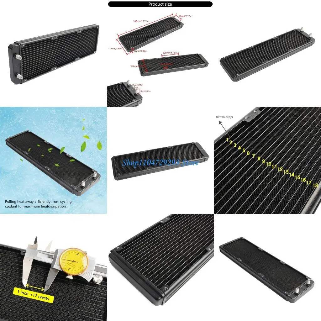 

Y2GD SRL360F10 18 Pipe Aluminum Heat Exchanger Radiators for PC CPU Water Cool Systems Computer Heat Exchanger Radiators