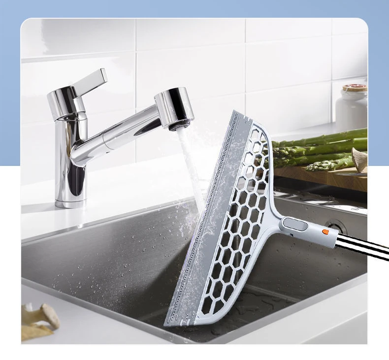 Magie Silikon Besen Verlängern Boden Reinigung Rakel Tier Haar Staub Besen Badezimmer Boden Wischer Haushalts Reinigung Werkzeuge – Detail 6