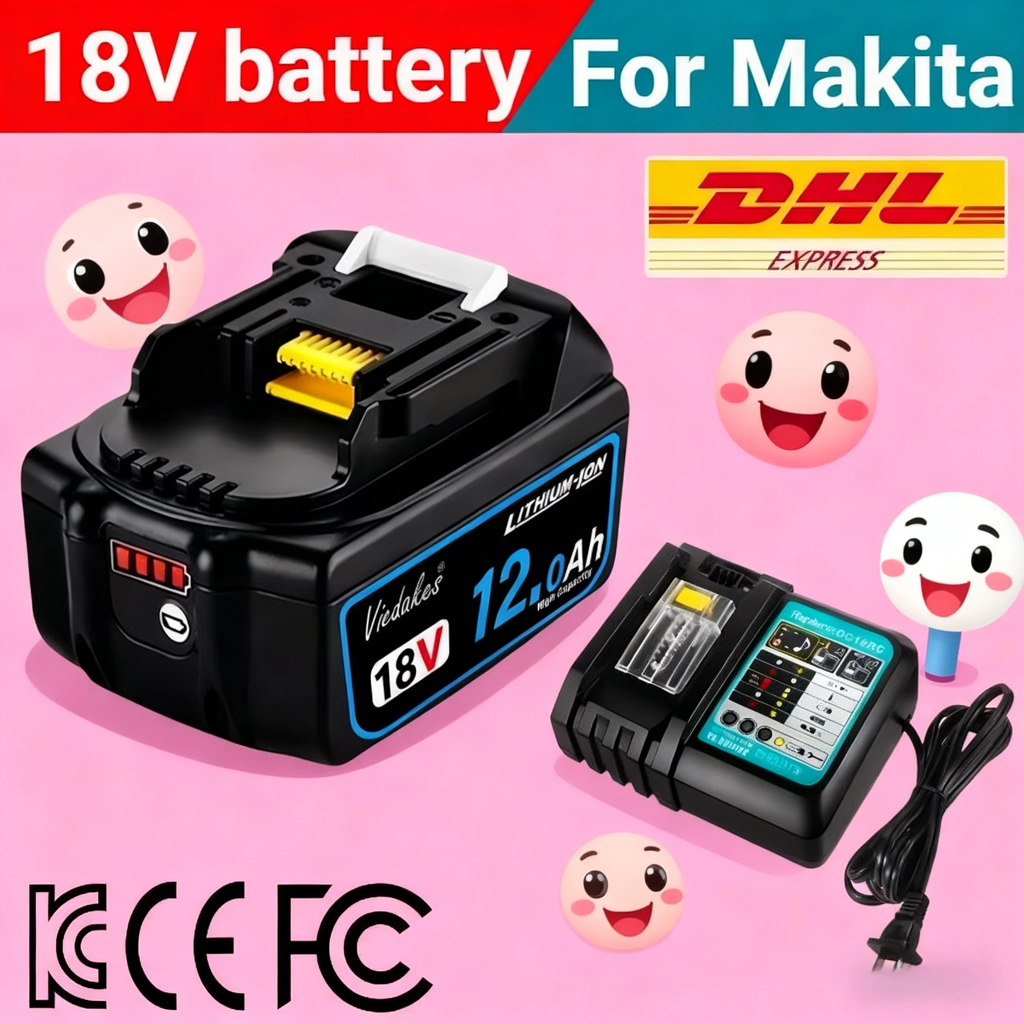 

New original 8Ah/10Ah/12Ah Rechargeable battery for makita 18V battery, power tool battery Suitable for Makita 18v tools️