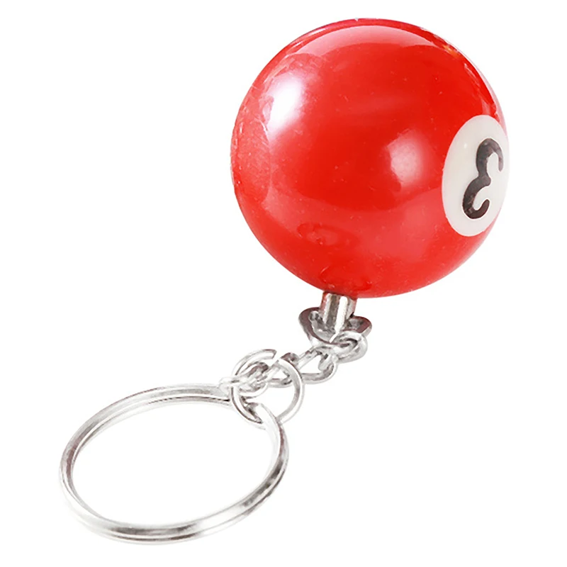 Creative Fashion Billiard Pool Keychains Round Ball Key Ring Key Chains Resin 32mm Ball Jewelry Gift