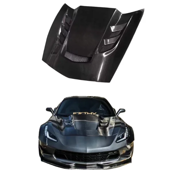 High Quality Carbon Fiber Bonnet Hood for Chevrolet Corvette C7 Z06 Z07 2015-2017 Engine Cover Hood