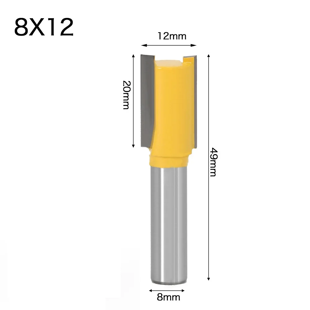 Straight Router Bit 1pc 6/10/12/16mm Clean Woodwork Tool 8mm Shank Carving Milling Cutter Practical Replacement