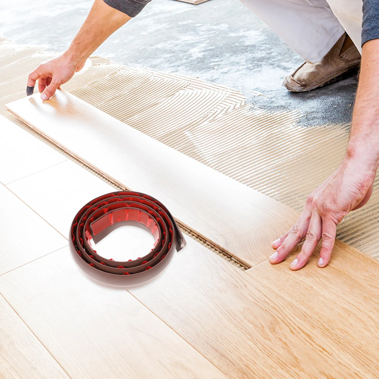 

Self-Adhesive PVC Floor Transition Strip for Carpet Tile Edges Waterproof Anti-Collision Easy-Cut Flooring Trim Threshold Strip