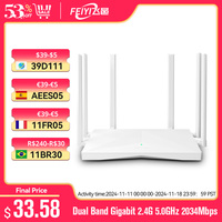 FEIYI AC2100 Wifi Router Dual Band Gigabit 2.4G 5.0GHz 2034Mbps Wireless Router Signal Amplifier Wifi Repeater Home Internet