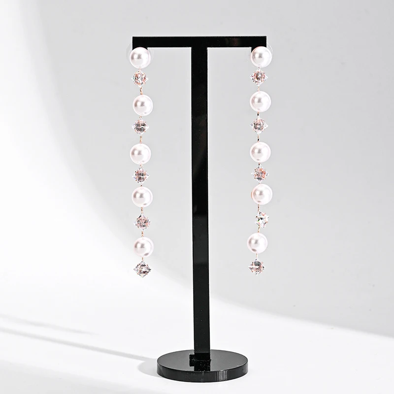 6pcs Acrylic Black/White T Shape Earring Display Earring Holder Earring Stand Jewelry Organizer Earring Jewellery Show Rock
