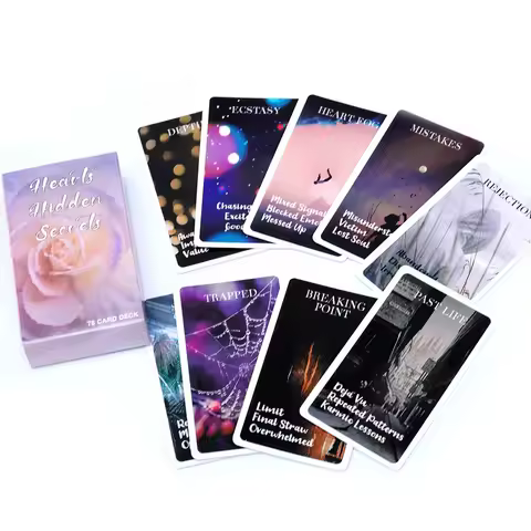 Hearts Hidden Secrets Oracle Cards Deck Situations Cards Glossy Twin Flame Deck Feelings Messages Deck Tarot Cards Board Game