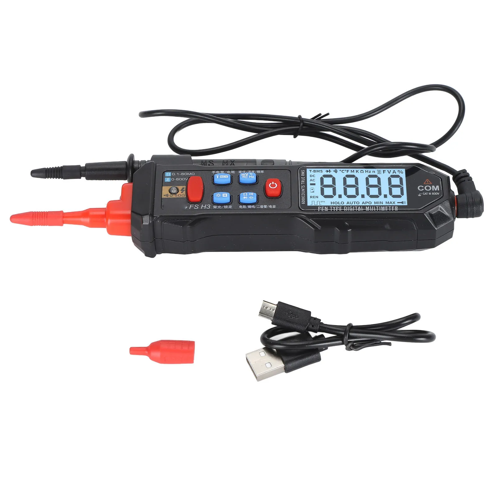 

Pen Type Digital Multimeter Pen Type AC DC Voltage Tester Versatile Non Slip LCD Digital Backlight Display for Industrial Use