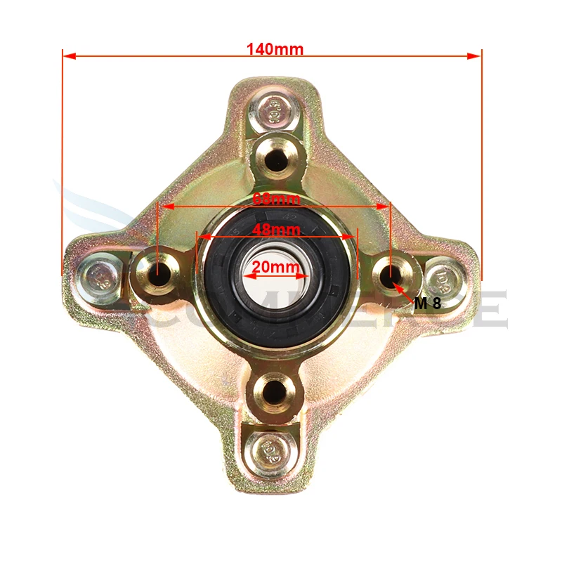 M10 Front Disc Brake Wheel Hub 110mm 4 Stud 20 20mm Fit Loncin LC 150cc 200cc 250cc ATV Quad 4x4 Go Kart Buggy Parts