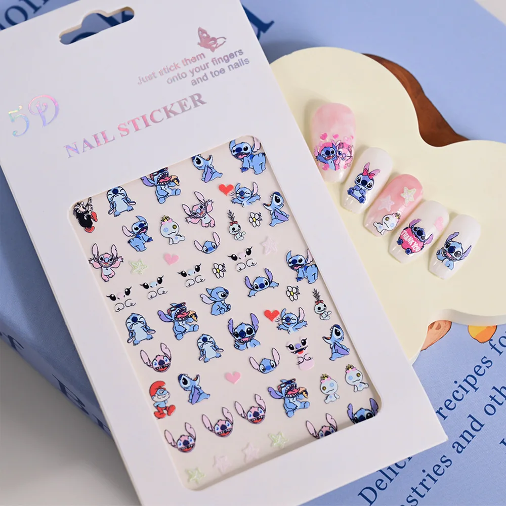 

Miniso Stilt Nail Art Sticker 5D Three-dimensional Relief Self-Adhesive Nail Art Deco Children's Reward Stilt Nail Art Sticker