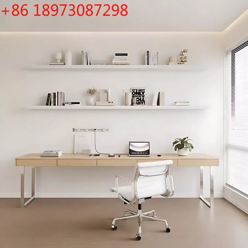 

Современный минималистичный стол из массива дерева с ящиками, компьютерный стол для домашнего офиса