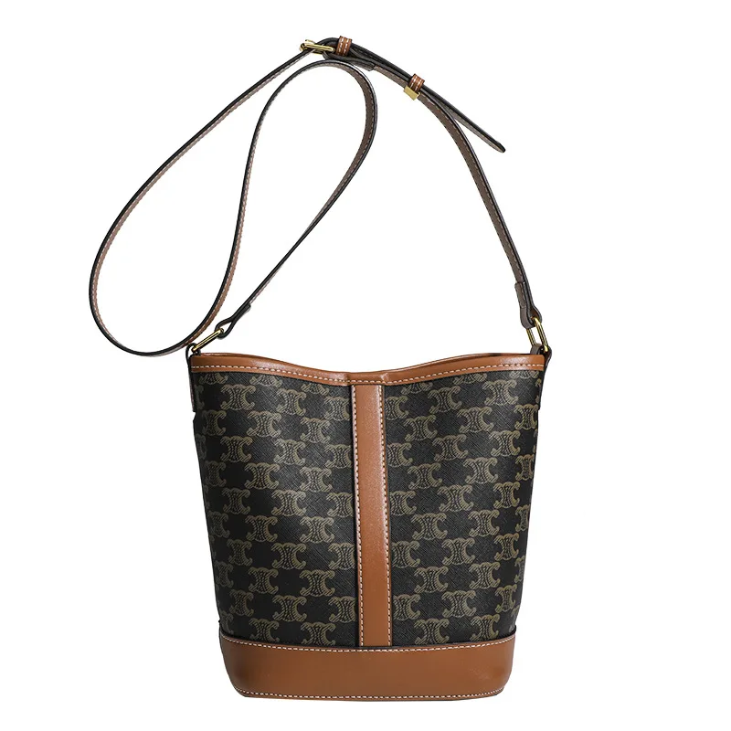 

Minimalist Genuine Leather Bucket Bag for Women Spacious Crossbody Purse Elegant Daily Shoulder Handbag