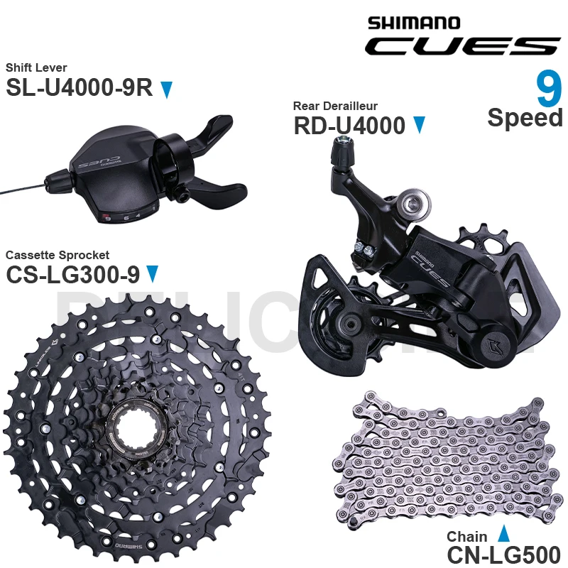 SHIMANO CUES U4000 Groupset SL-U4000-9R RD-U4000 CS-LG300-9 CN-LG500 Original Parts