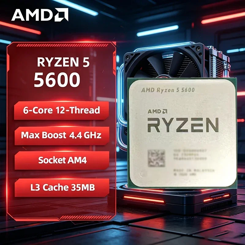 

AMD Ryzen 5 5600 Unlocked Desktop CPU 6-Core 12-Thread 3.5GHz Gaming Processor Socket AM4 - No Package