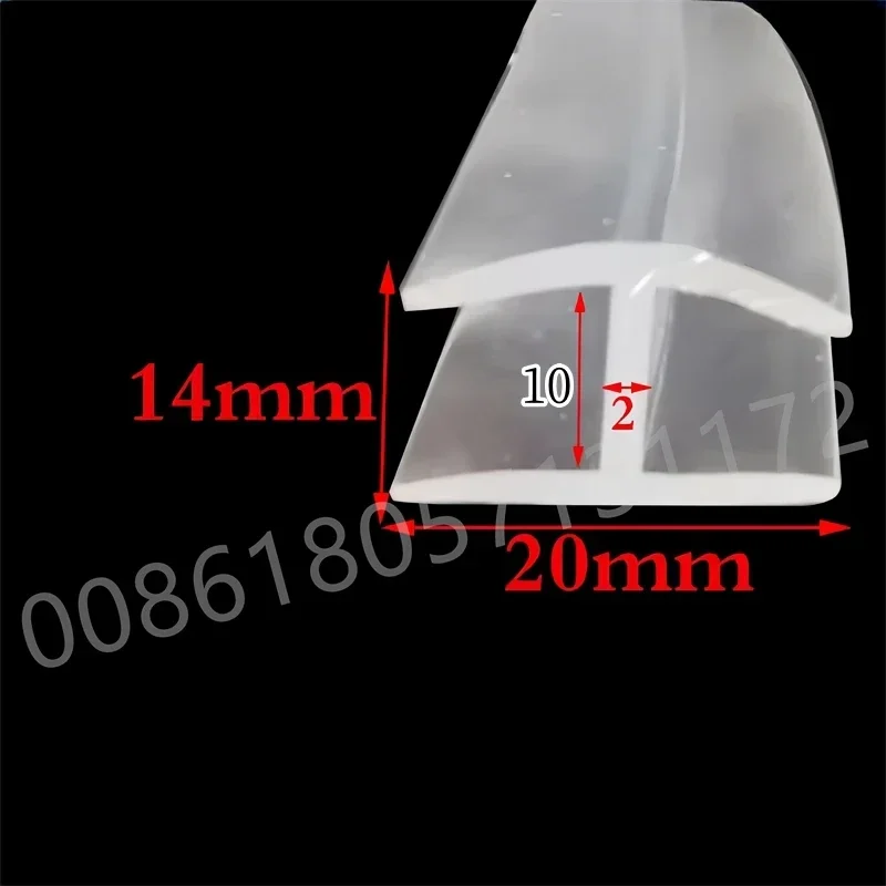 H-Shape Resin Rubber Sealing Strip for Glass & Steel Metal Draft Stopper, Insulation Edge Protection Transparent