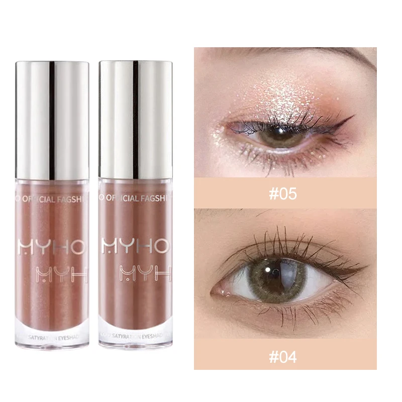 Fard à paupières liquide mat Long imperméable, liquide fin scintillant, haute luminosité, délicat, tout avec un maquillage pour les yeux influenceur