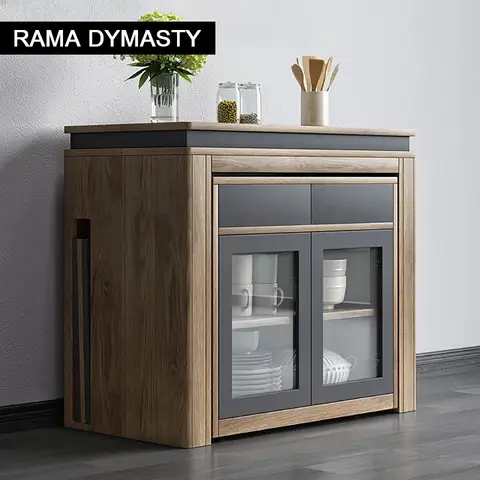 Modernt utdragbart matbord rektangulärt skänk med förvaring 8 best sales expanderbart bord - №4