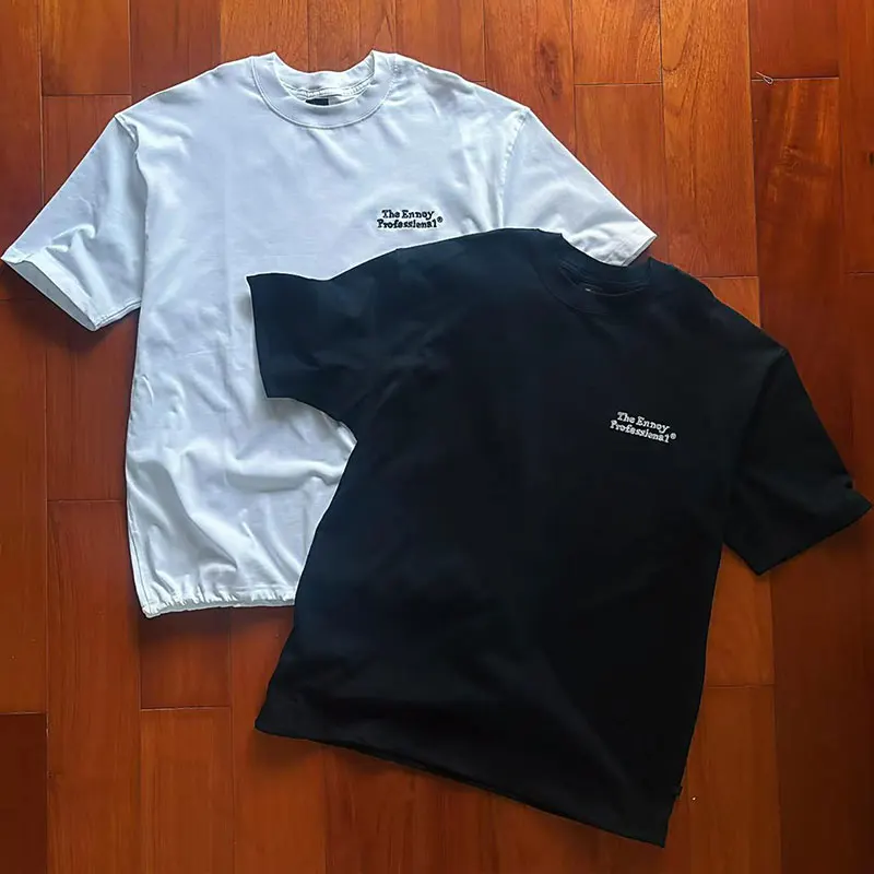 Ennoy Embroidered Loose Fit Casual Cotton T-Shirt round Neck Short Sleeve Drawstring Pure Color Breathable Antibacterial Swea...